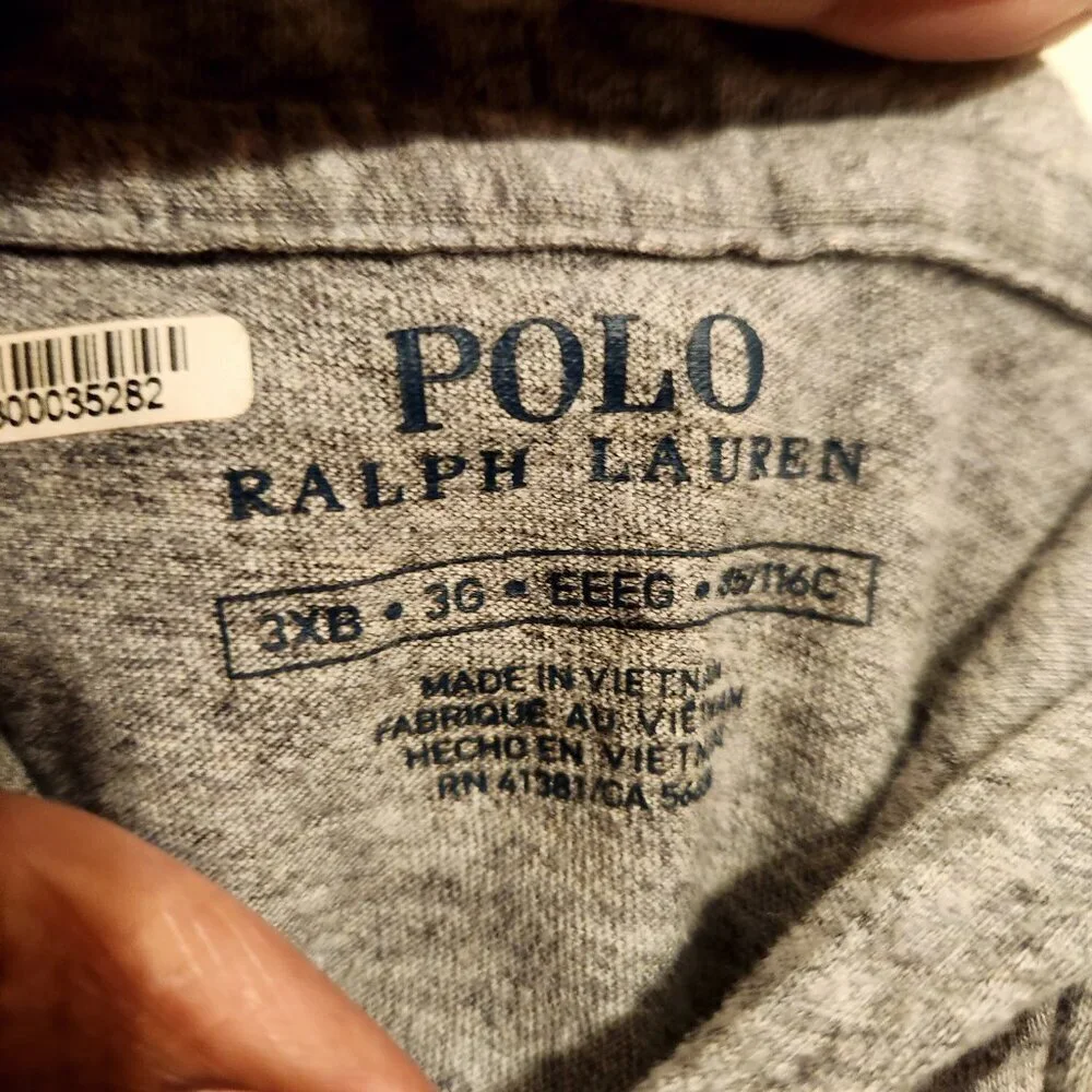 Polo Ralph Lauren | Men's Heather Gray Jersey Pullover Hooded Tee (Size 3XB)